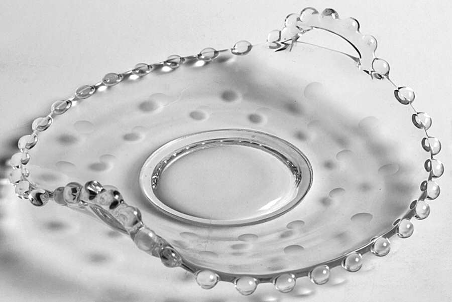 Dots 5" Handled Tray by Imperial Glass-Ohio-1