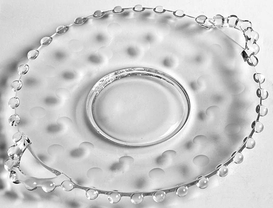Dots 5" 2 Handled Plate by Imperial Glass-Ohio-1