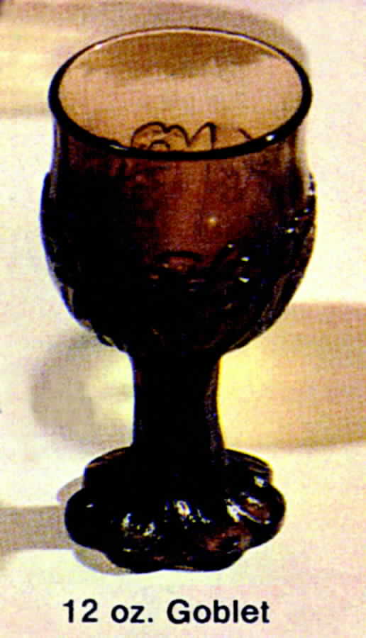 Flower Fair Brown Water Goblet by Imperial Glass-Ohio-1