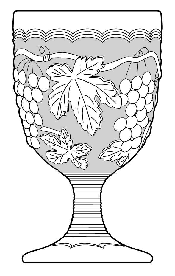 Vintage Grape Clear Frost Water Goblet by Imperial Glass-Ohio-1