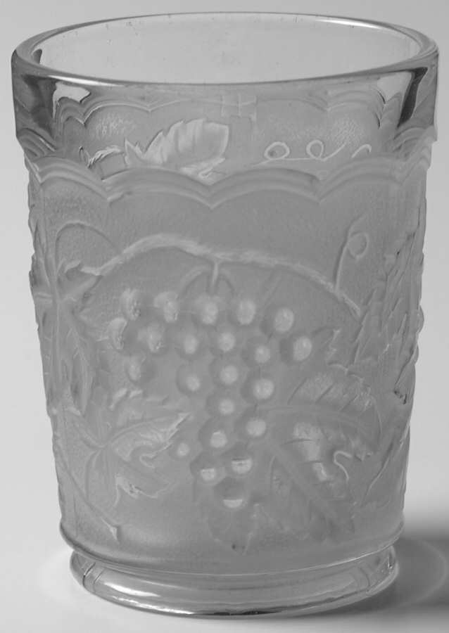 Vintage Grape Clear Frost 9 Oz Flat Tumbler by Imperial Glass-Ohio-1