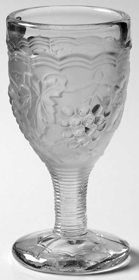 Vintage Grape Clear Frost Wine Glass by Imperial Glass-Ohio-1