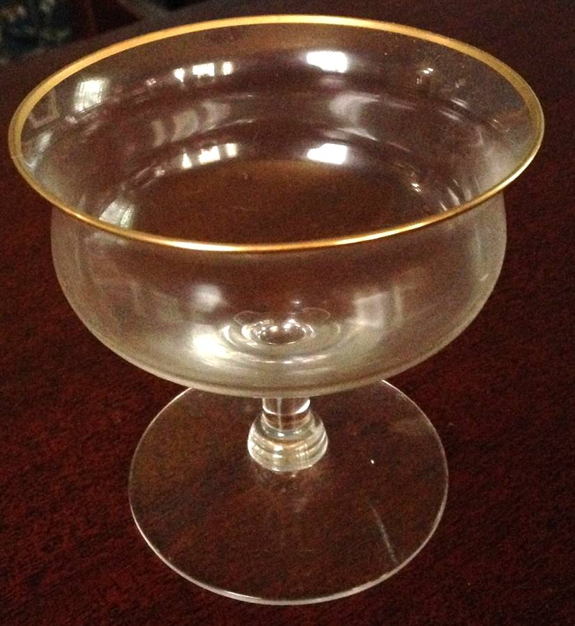 Skanda Gold Trim Champagne/Tall Sherbet by Imperial Glass-Ohio-1