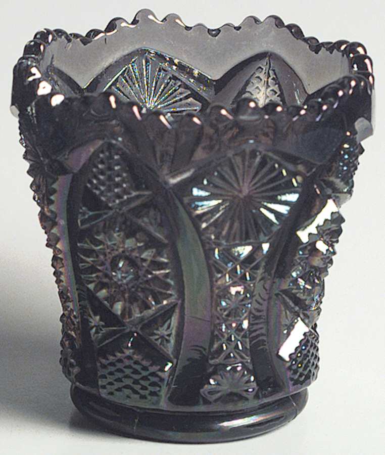 Daisy and Button Peacock (Smoke Blue) Toothpick Holder by Imperial Glass-Ohio-1