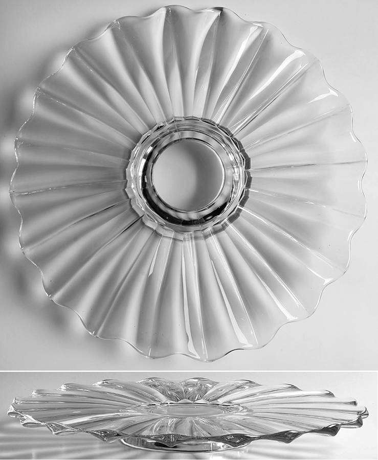 1005 Clear Footed Cake Plate by Indiana Glass-1