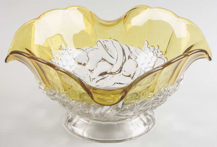 Garland Yellow Flash Crimped Bowl by Indiana Glass-1