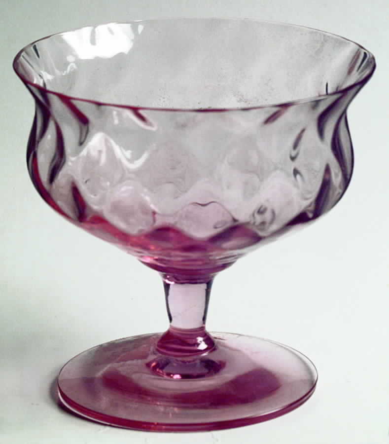 Skanda Azalea Pink (Optic) Champagne/Tall Sherbet by Imperial Glass-Ohio-1