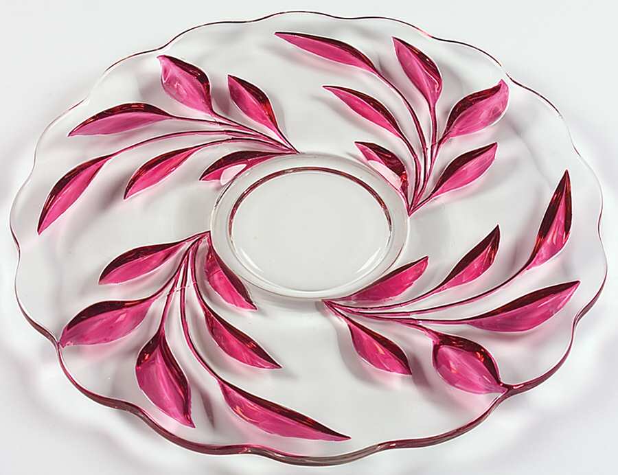 1008 Ruby Flash Punch Bowl Underplate by Indiana Glass-1