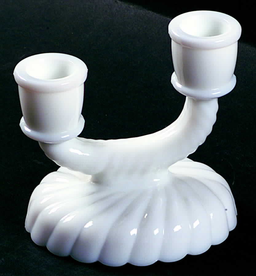Newbound Milkglass Double Light Candlestick by Imperial Glass-Ohio-1