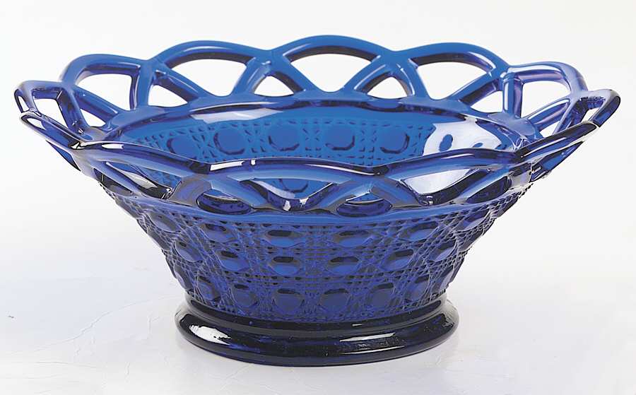 Laced Edge Cobalt (Ritz Blue) 6" Belled Nappy by Imperial Glass-Ohio-1