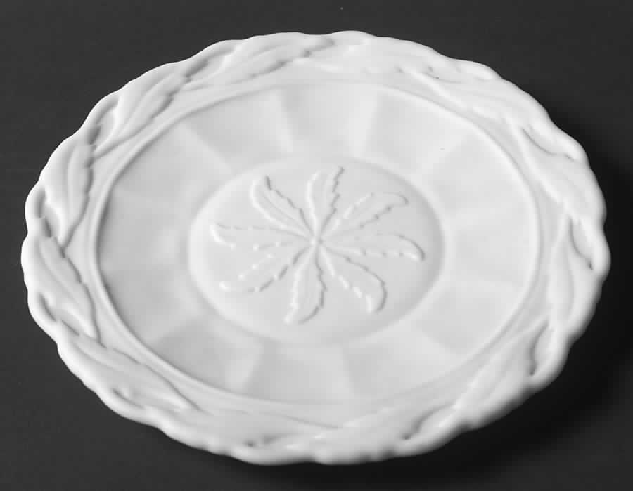 Star Holly Frosted Milk Glass Luncheon Plate by Imperial Glass-Ohio-1