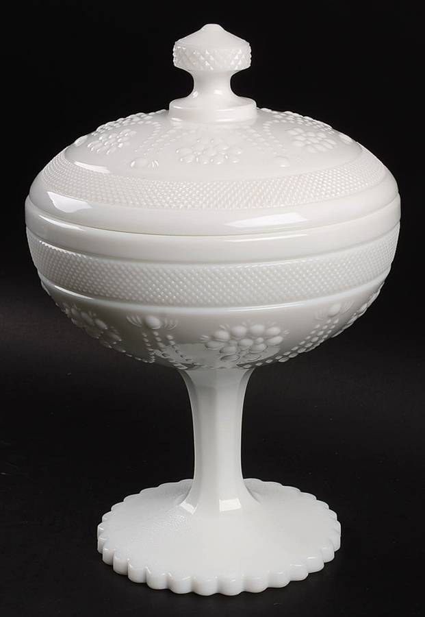 Chroma Milk Glass Compote & Lid by Imperial Glass-Ohio-1