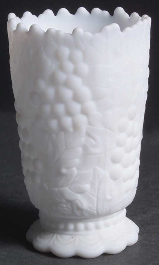 Vintage Grape Milk Glass Doeskin 6" Flower Vase by Imperial Glass-Ohio-1