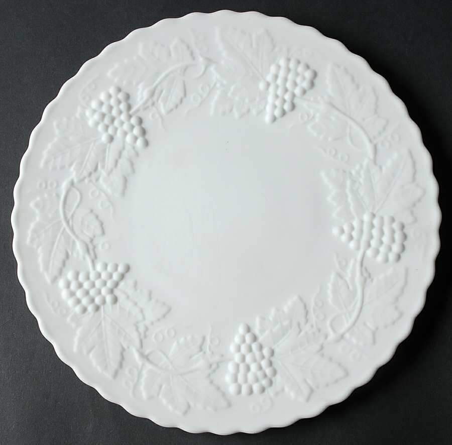 Vintage Grape Milk Glass Doeskin Dinner Plate by Imperial Glass-Ohio-1