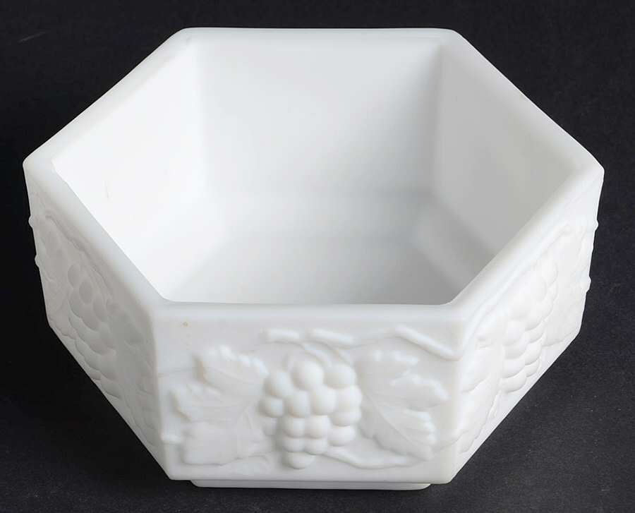 Vintage Grape Milk Glass Doeskin Large Candy Jar  No Lid by Imperial Glass-Ohio-1