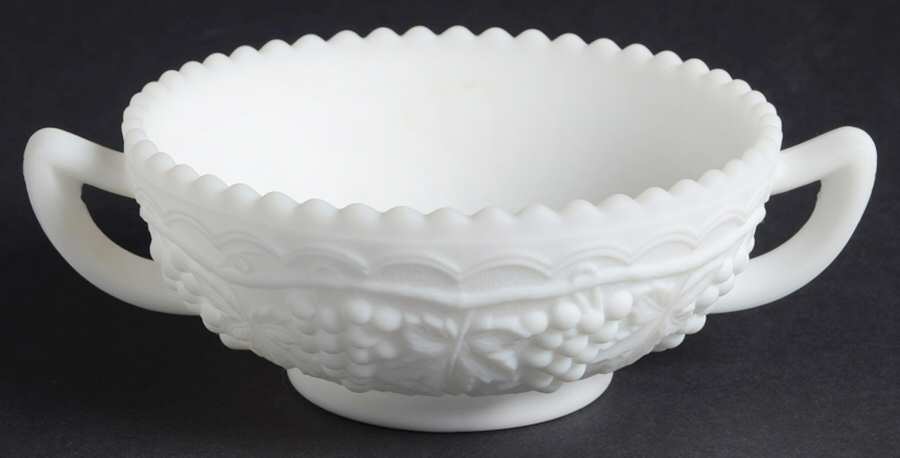 Vintage Grape Milk Glass Doeskin 4" Nappy by Imperial Glass-Ohio-1