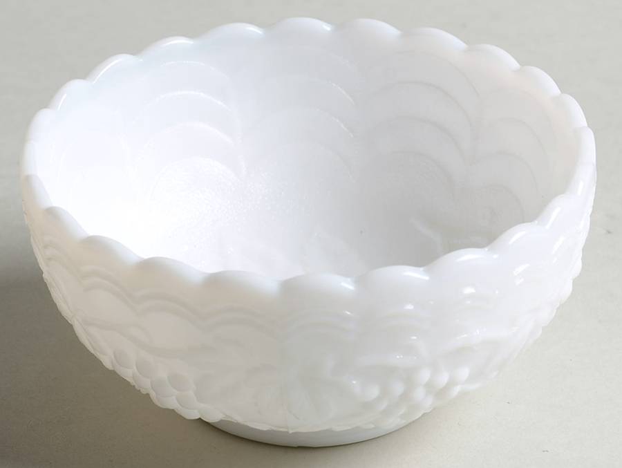Vintage Grape Milk Glass Doeskin 4" Small Fruit/Dessert Bowl by Imperial Glass-Ohio-1