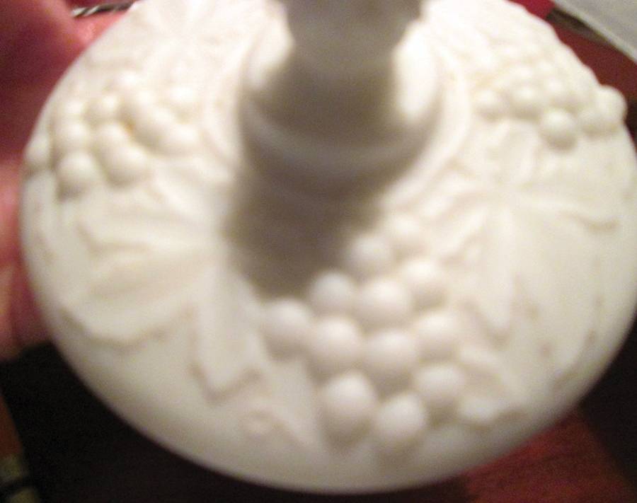 Vintage Grape Milk Glass Doeskin Lid for Jar by Imperial Glass-Ohio-1