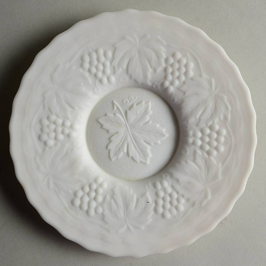 Vintage Grape Milk Glass Doeskin 8" Wall Plate by Imperial Glass-Ohio-1