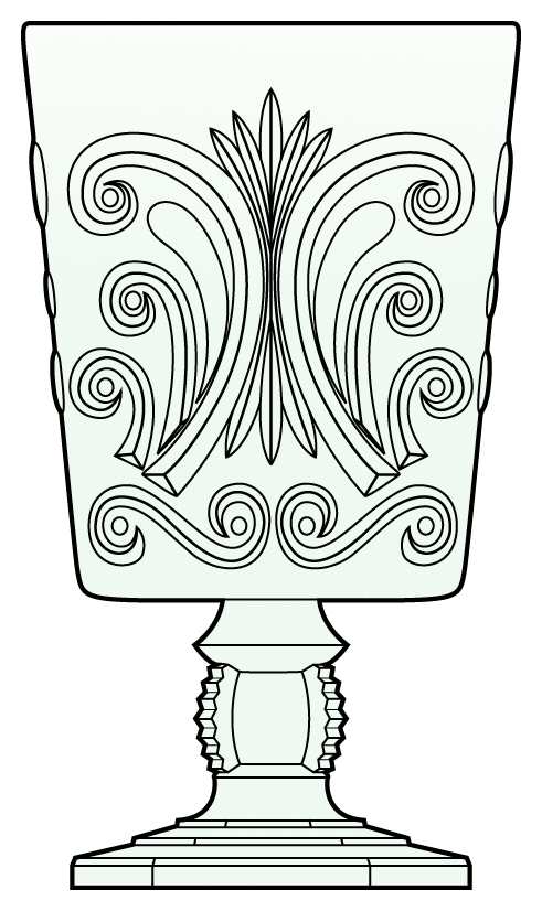 Scroll Milk Glass Frosted Water Goblet by Imperial Glass-Ohio-1
