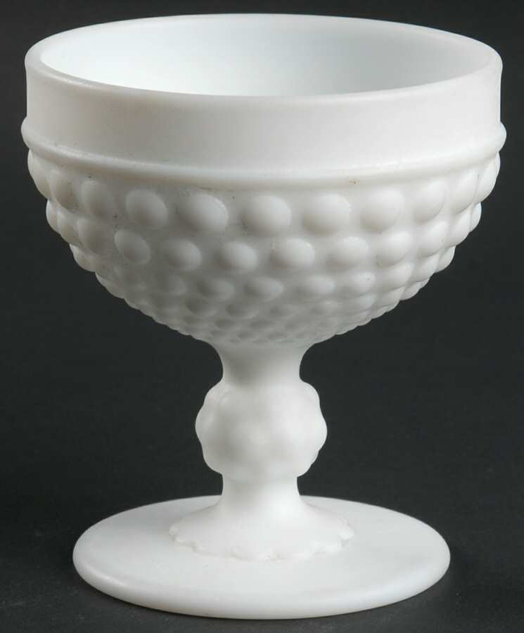 Hobnail Milk Glass Frosted Champagne/Tall Sherbet by Imperial Glass-Ohio-1