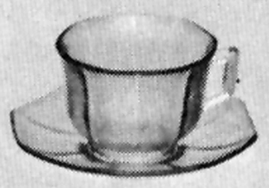 Molly Clear Cup & Saucer Set by Imperial Glass-Ohio-1