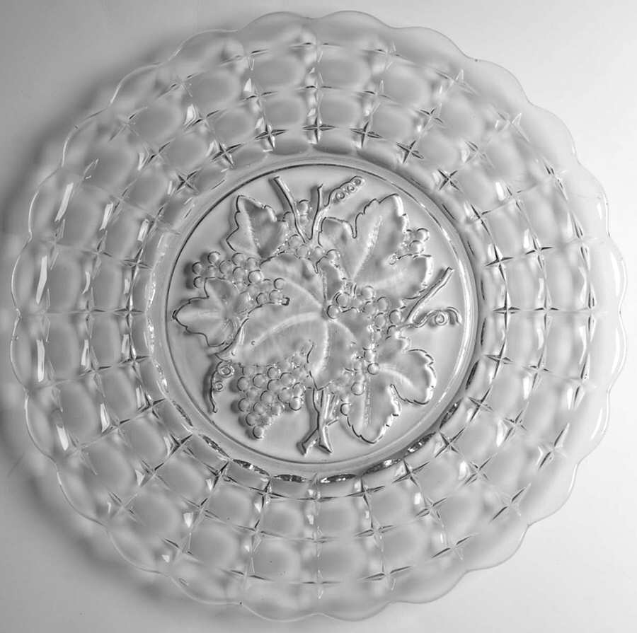 Constellation Grape Clear 18" Torte Plate by Indiana Glass-1
