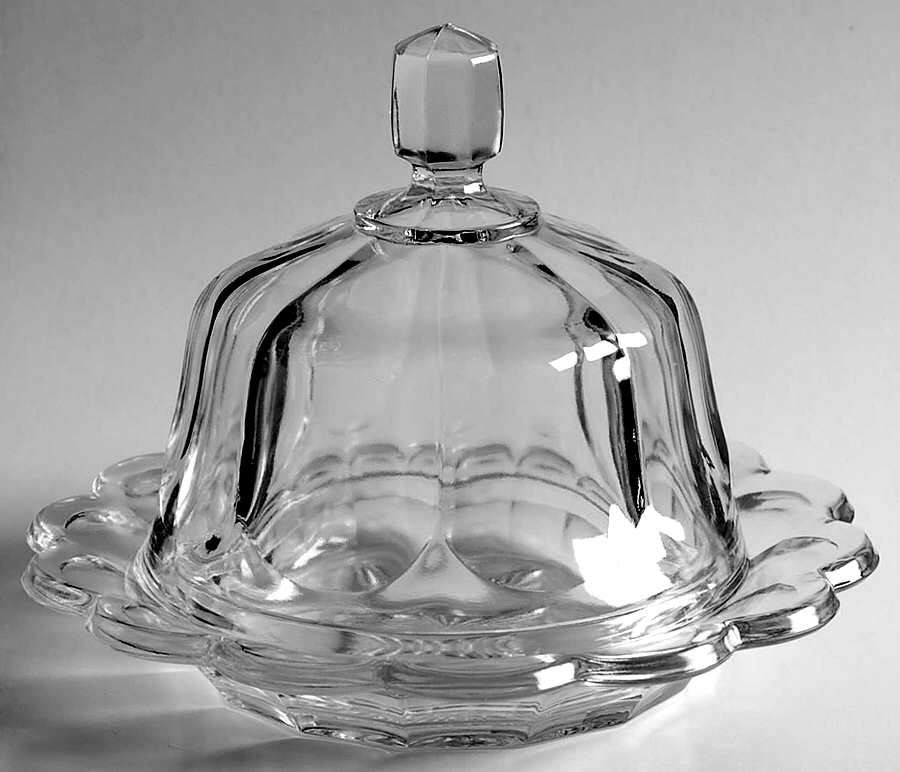 Colonial Clear Round Covered Butter by Indiana Glass-1