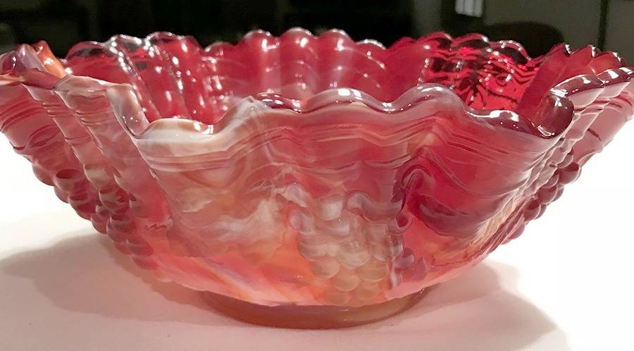 Vintage Amberina 10" Round Crimped Bowl by Imperial Glass-Ohio-1