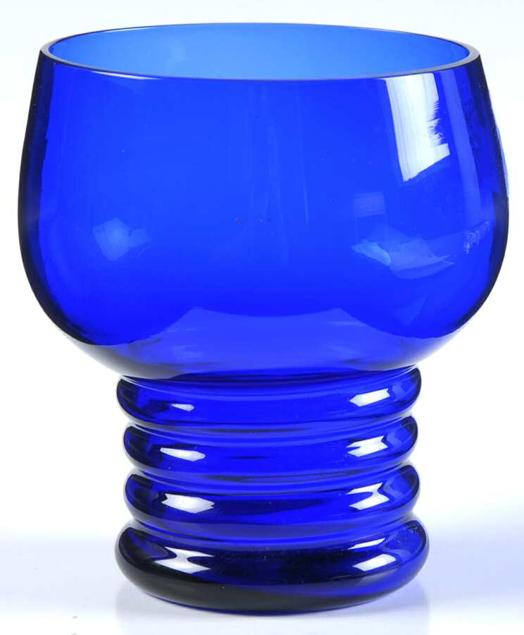 Shaeffer Cobalt Blue 12 Oz Flat Tumbler by Imperial Glass-Ohio-1