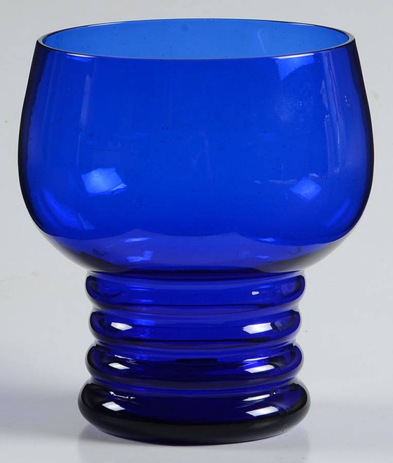 Shaeffer Cobalt Blue 10 Oz Flat Tumbler by Imperial Glass-Ohio-1