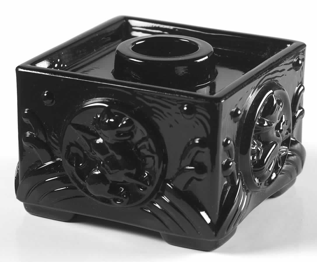 Cathay Black Shen Candleholder by Imperial Glass-Ohio-1