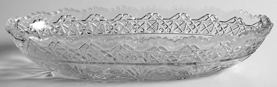 Horsemint Clear 10" Oval Celery by Indiana Glass-1