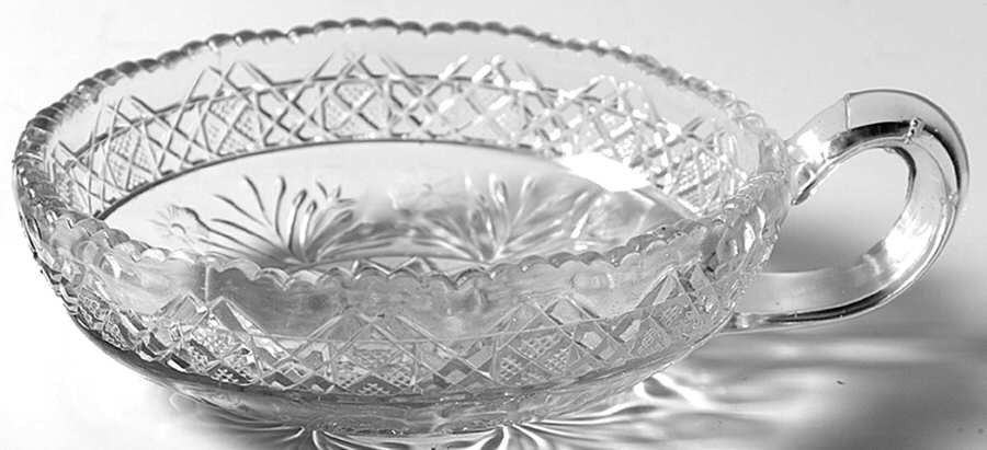Horsemint Clear Handled Nappy by Indiana Glass-1