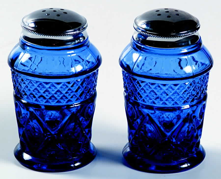 Cape Cod Blue (Ultra) #117 Shaker Set W/Metal Lid by Imperial Glass-Ohio-1