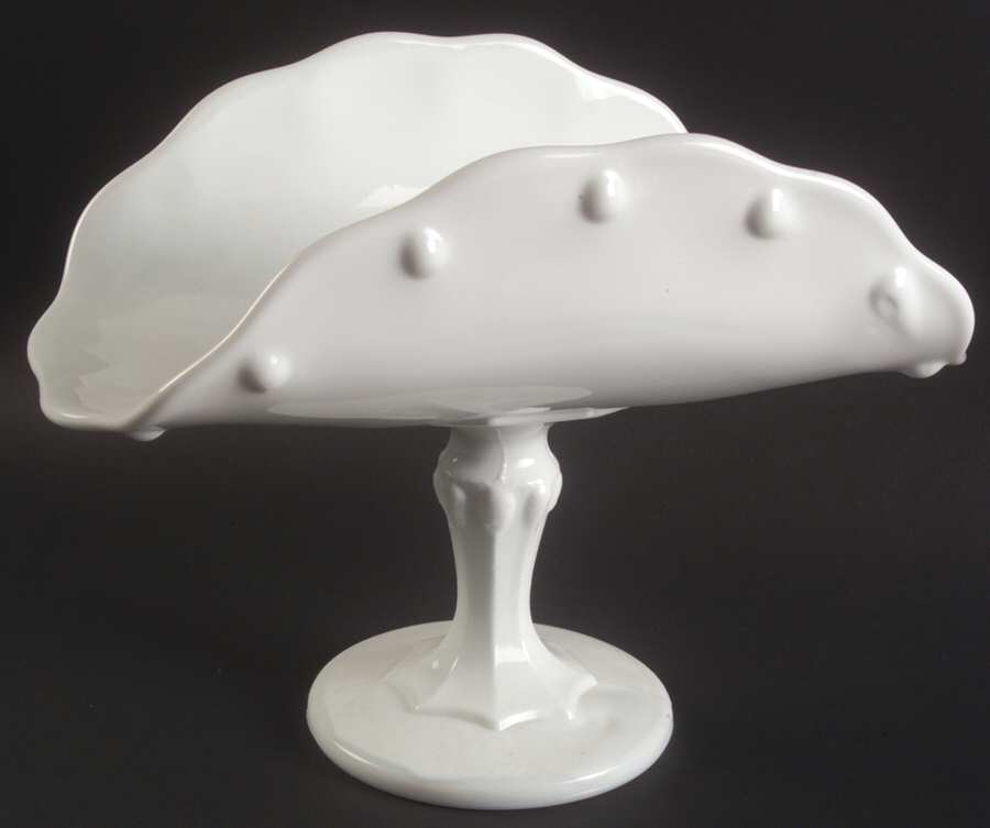 Teardrop Milkglass Banana Stand by Indiana Glass-1