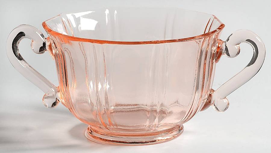 Artura Pink Open Sugar by Indiana Glass-1
