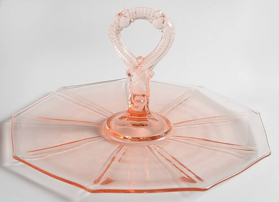 Artura Pink Center Handle Tray by Indiana Glass-1