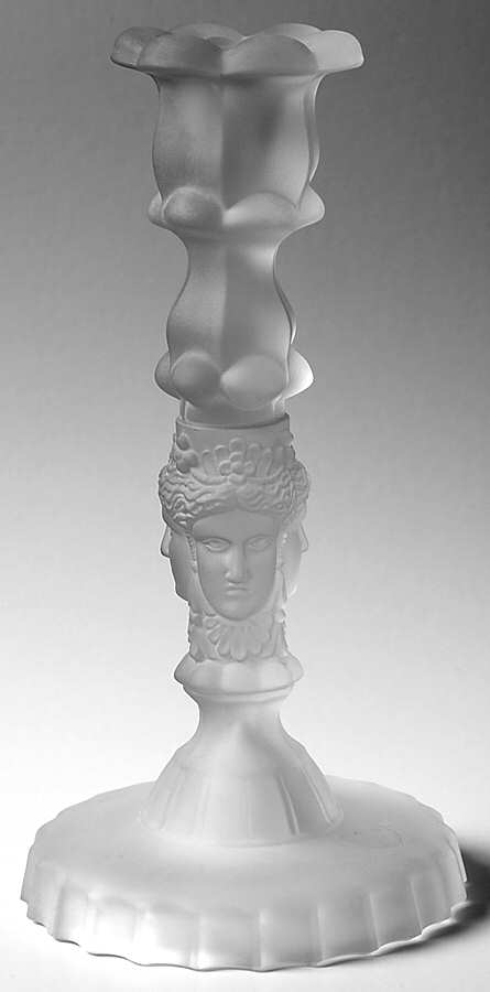 Three Faces 8" Single Light Candlestick by Imperial Glass-Ohio-1