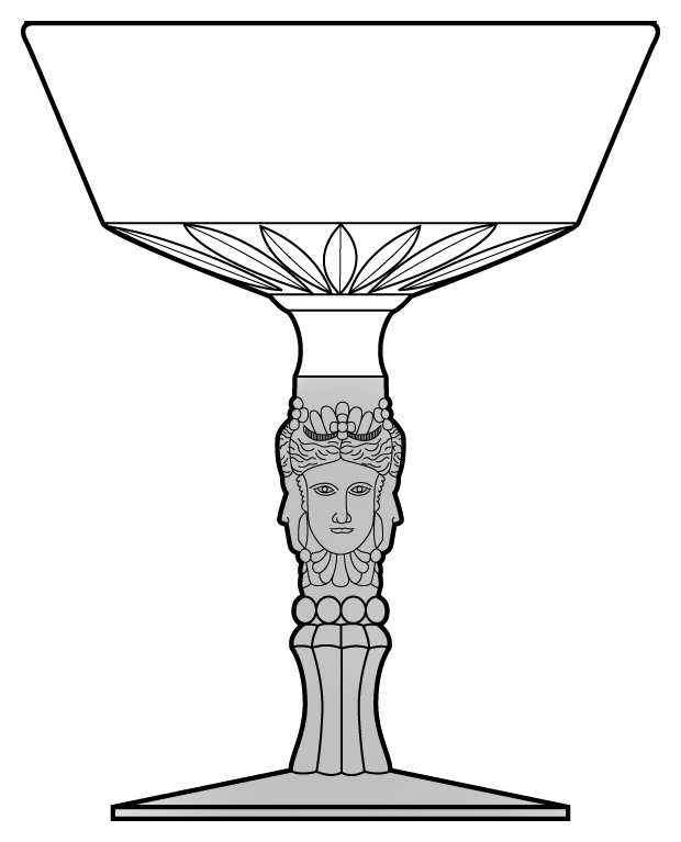 Three Faces Champagne/Tall Sherbet by Imperial Glass-Ohio-1