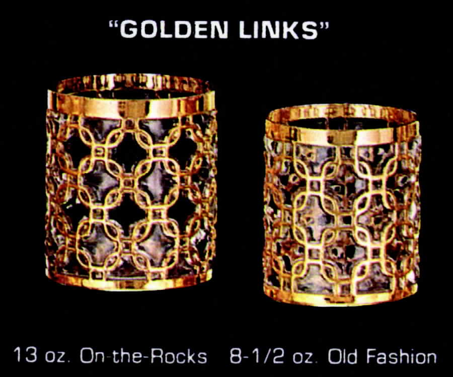 Golden Links On the Rocks Glass by Imperial Glass-Ohio-1