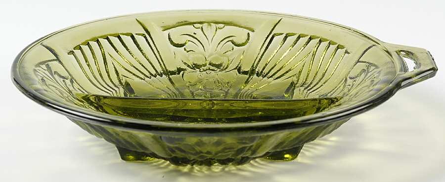 Killarney Green 8" Round 2 Part Relish by Indiana Glass-1