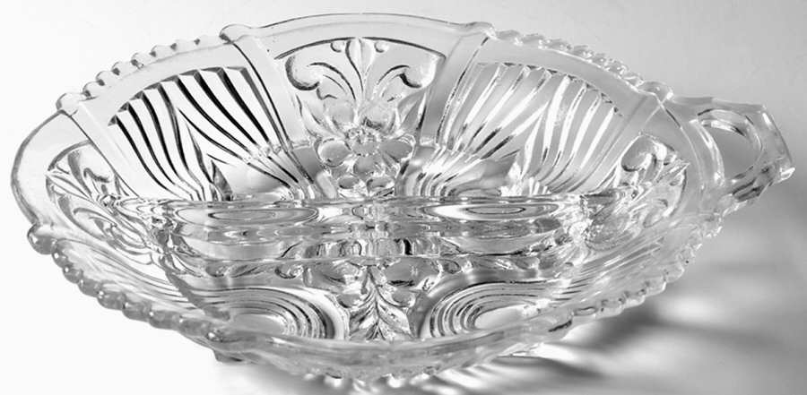 Killarney Clear 8" Round 2 Part Relish by Indiana Glass-1