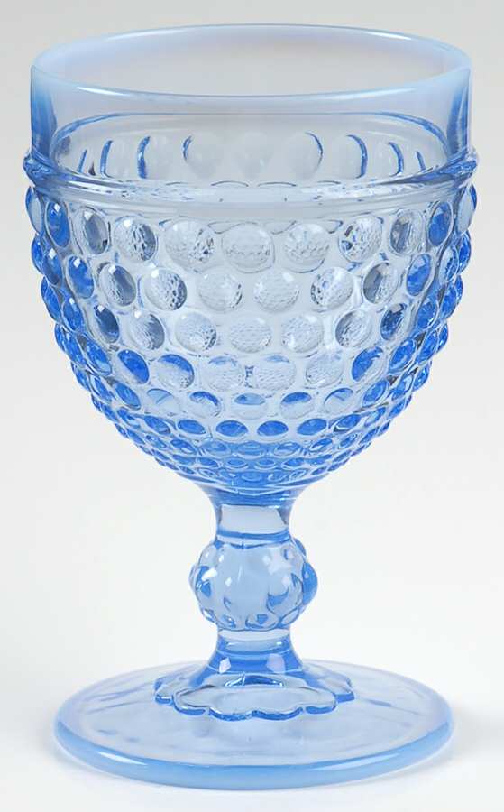 Early American Hobnail Blue Opale Water Goblet by Imperial Glass-Ohio-1
