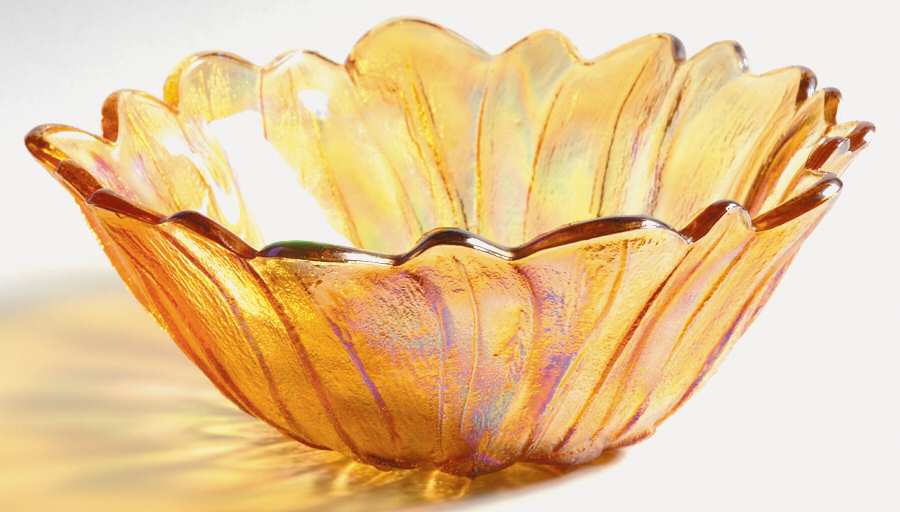 Lily Pons Amber Carnival 7"  Nappy by Indiana Glass-1