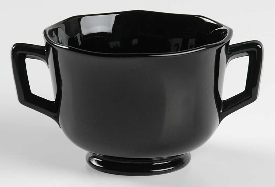Molly Black Open Sugar by Imperial Glass-Ohio-1