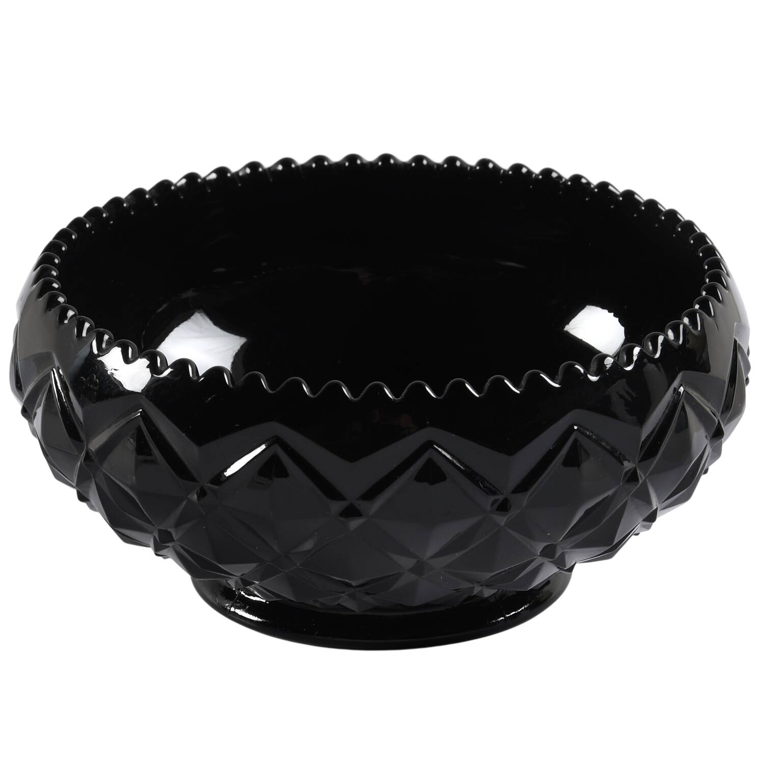 Diamond Block Black 4" Cupped Bowl by Imperial Glass-Ohio-1