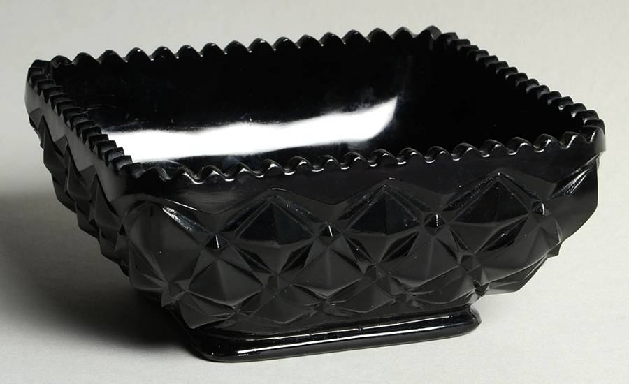 Diamond Block Black Square Bowl 5" by Imperial Glass-Ohio-1