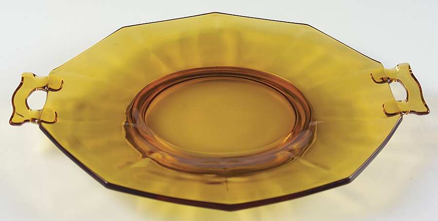 Molly Dark Amber Handled Cake Plate by Imperial Glass-Ohio-1