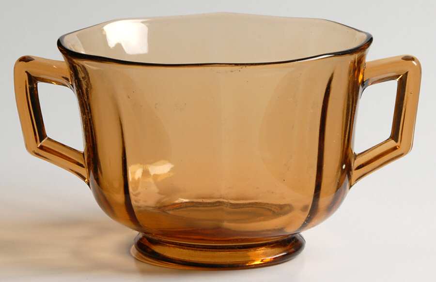 Molly Dark Amber Open Sugar by Imperial Glass-Ohio-1